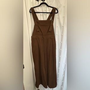 Brown Corduroy Women's Overalls